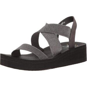 Yellow Box Women's Bunkie Wedge Sandal Pewter Strappy Open‎ Toe NEW 6.5